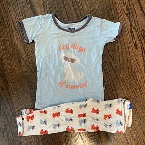 Kickee Pants 2 piece dog in sunglasses pajamas